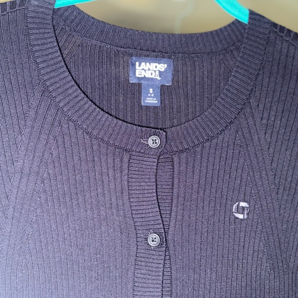 Lands' End Chase Bank Women’s Navy Cardigan like new - Picture 1 of 7